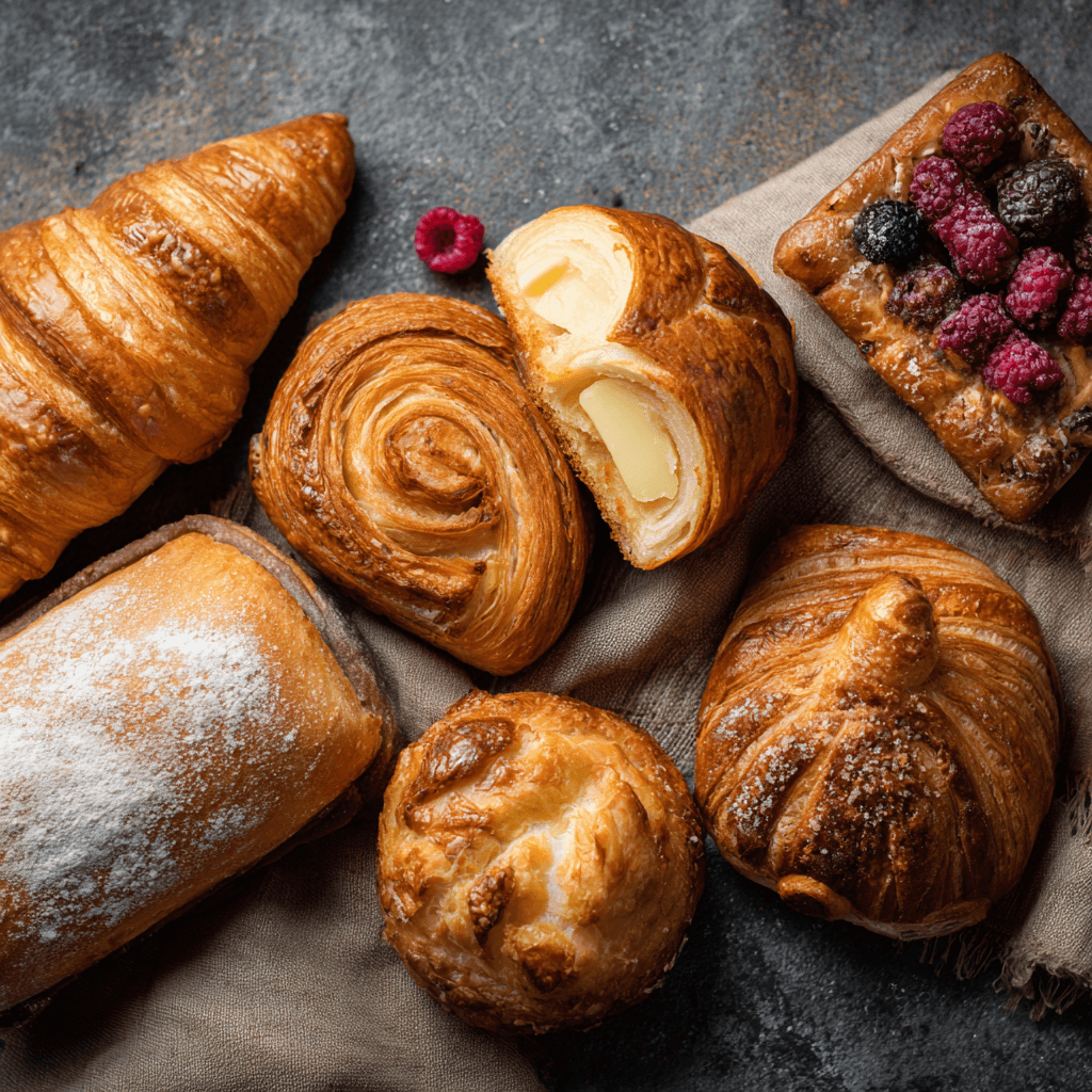 Pastry and coffee at the counter